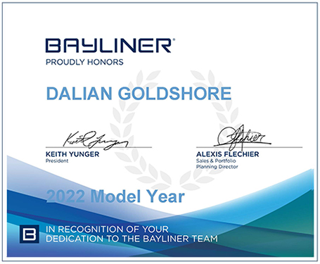 Bayliner Dealer Certificate DALIAN